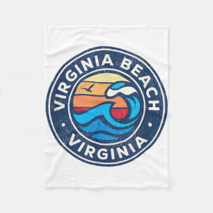 Virginia Beach Virginia VA Vintage Wasserwaves Fleecedecke