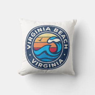 Virginia Beach Virginia VA Vintage Wasserwaves Kissen