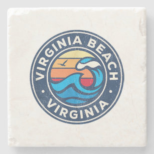 Virginia Beach Virginia VA Vintage Wasserwaves Steinuntersetzer