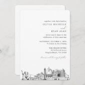 Virginia Beach Wedding Elegante Skyline Einladung (Vorne/Hinten)