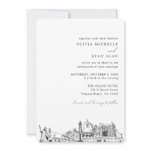 Virginia Beach Wedding Elegante Skyline Einladung