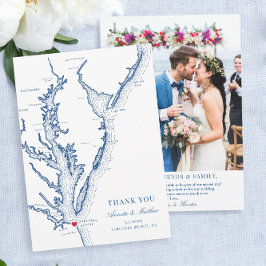 Virginia Beach Wedding Flat Dankeskarte