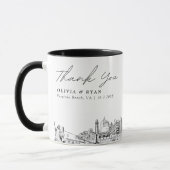 Virginia Beach Wedding Minimal Custom Coffee Tasse (Links)