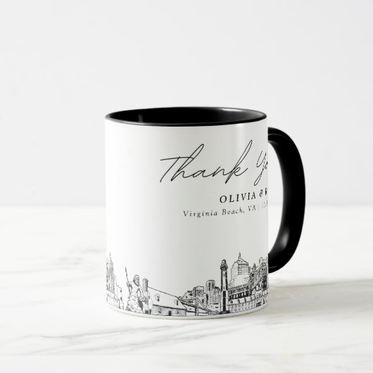 Virginia Beach Wedding Minimal Custom Coffee Tasse (VorderseiteRechts)