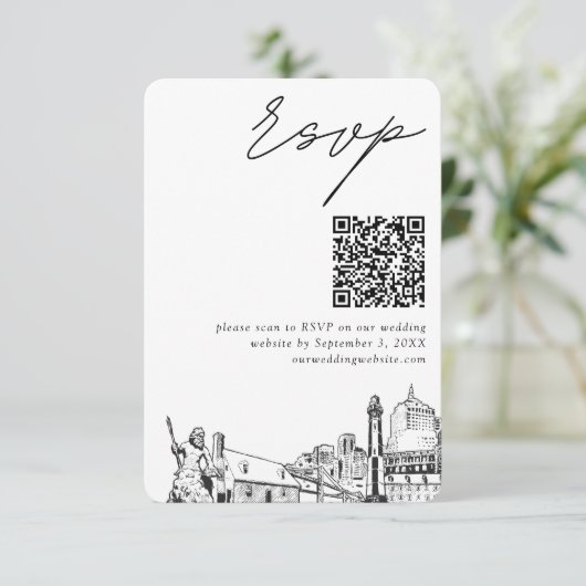 Virginia Beach Wedding UAWG QR Code Small Begleitkarte (Stehend Vorderseite)