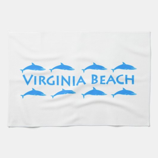 Virginia- Beachdelphin-Logo Küchentuch (Horizontal)