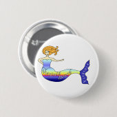 Virginia- Beachmeerjungfrau rund Button (Vorne & Hinten)