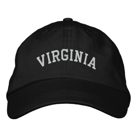Virginia bestickte, anpassbare Cap Black Bestickte Baseballkappe (Vorderseite)