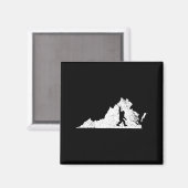 Virginia Bigfoot Sasquatch Funny Appalachian Men K Magnet (Vorderseite/Rückseite)