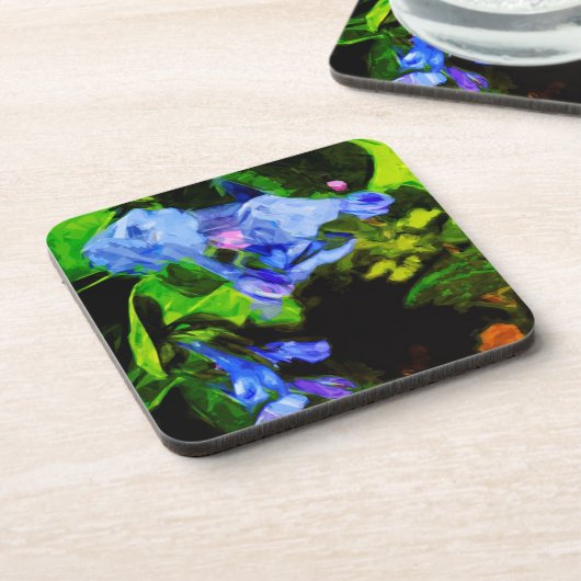 Virginia Bluebell Wildblume Impressionist Getränkeuntersetzer (Linke Seite)