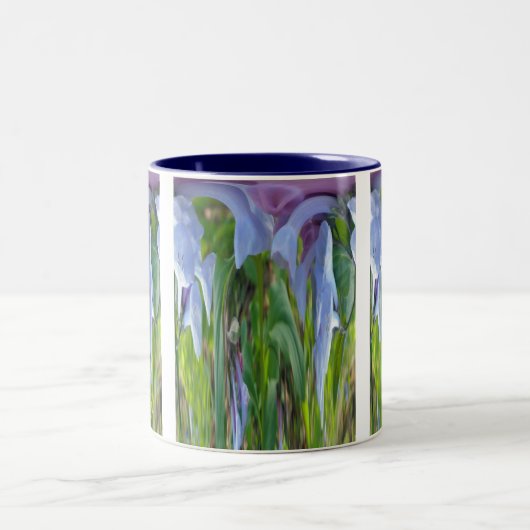 Virginia Bluebells Abstrakt Zweifarbige Tasse (Mittel)