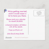 Virginia Bluebells Save the Date Ankündigungspostkarte (Rückseite)