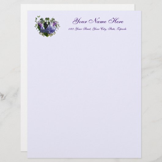 Virginia Bluebells Wildblumen Briefbogen (Vorne/Hinten)