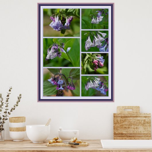 Virginia Bluebells Wildblumen Poster (Küche)