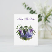 Virginia Bluebells Wildblumen - Save the Date Ankündigungspostkarte (Stehend Vorderseite)