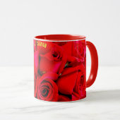 VIRGINIA ~ Buds Personalisierte Rote Rose ~ Fotogr Tasse (VorderseiteRechts)