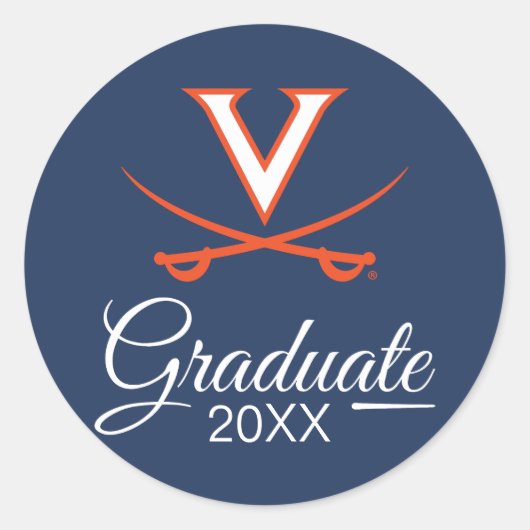 Virginia Cavaliers | ABSCHLUSS Runder Aufkleber (Vorderseite)