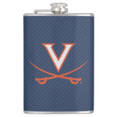 Virginia Cavaliers Carbon Fiber Flachmann (Vorderseite)