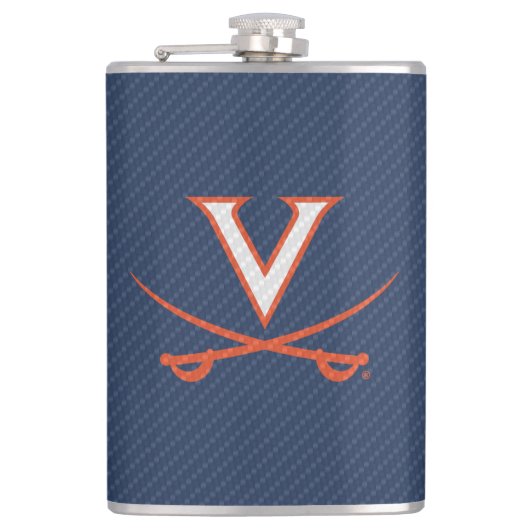 Virginia Cavaliers Carbon Fiber Flachmann (Vorderseite)