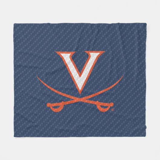 Virginia Cavaliers Carbon Fiber Fleecedecke (Vorderseite (Horizontal))