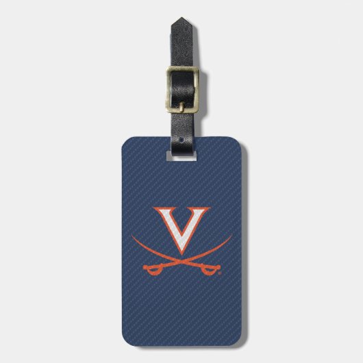 Virginia Cavaliers Carbon Fiber Gepäckanhänger (Vorderseite vertikal)