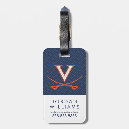 Virginia Cavaliers Carbon Fiber Gepäckanhänger (Rückseite vertikal)