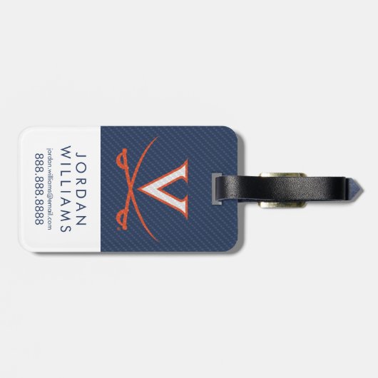 Virginia Cavaliers Carbon Fiber Gepäckanhänger (Rückseite horizontal)