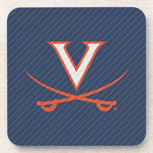 Virginia Cavaliers Carbon Fiber Getränkeuntersetzer (Vorderseite)