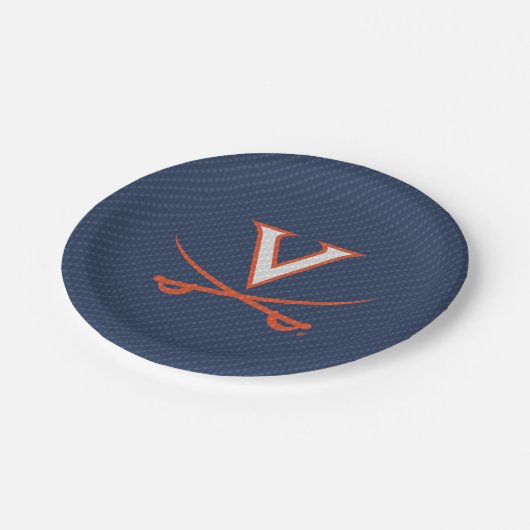 Virginia Cavaliers Carbon Fiber Pappteller (Schrägansicht)