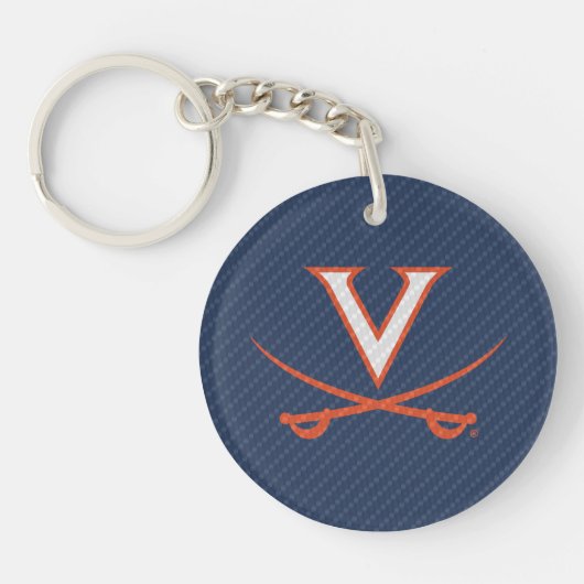 Virginia Cavaliers Carbon Fiber Schlüsselanhänger (Vorderseite)