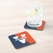 Virginia Cavaliers Farbblock gestört Getränkeuntersetzer (Rechte Seite)