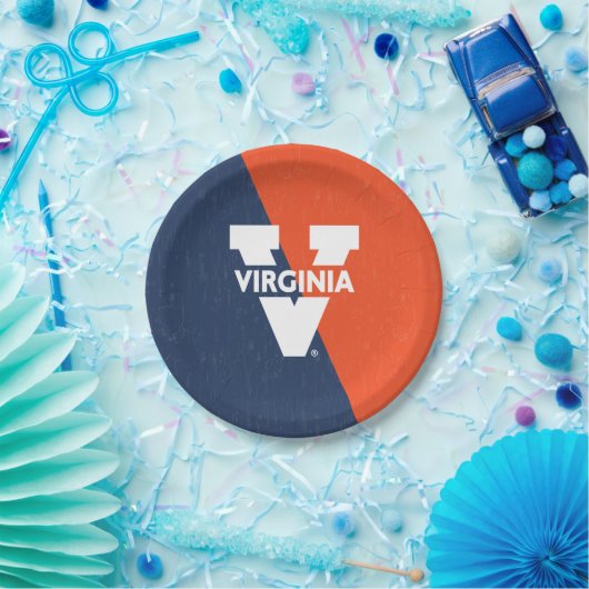 Virginia Cavaliers Farbblock gestört Pappteller (Party)
