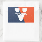 Virginia Cavaliers Farbblock gestört Rechteckiger Aufkleber (Tasche)