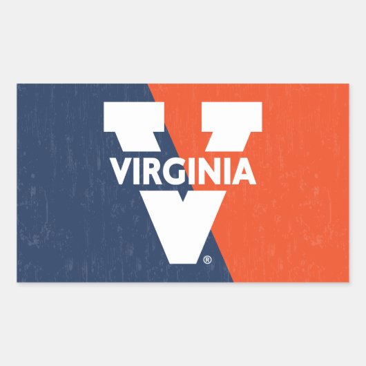 Virginia Cavaliers Farbblock gestört Rechteckiger Aufkleber (Vorderseite)
