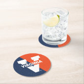 Virginia Cavaliers Farbblock gestört Runder Pappuntersetzer (Vor Ort)