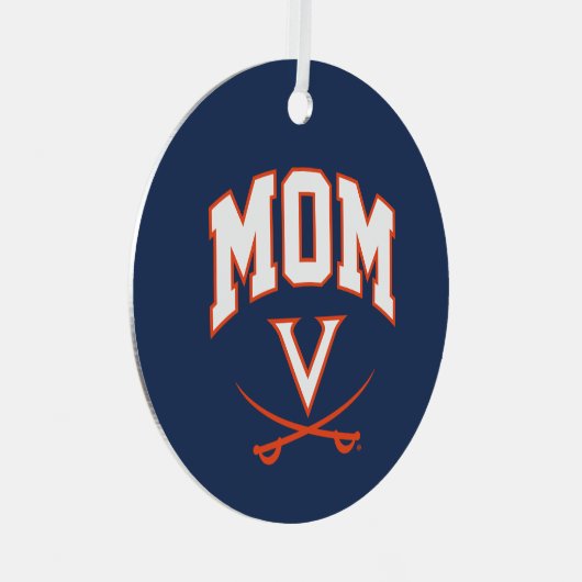 Virginia Cavaliers Mama Ornament Aus Metall (Vorderseite Rechts)