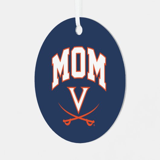Virginia Cavaliers Mama Ornament Aus Metall (Vorderseite links)
