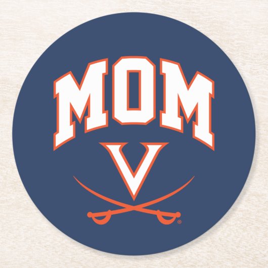 Virginia Cavaliers Mama Runder Pappuntersetzer (Vorderseite)