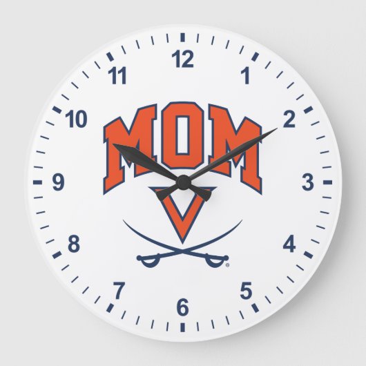 Virginia Cavaliers Mom Große Wanduhr (Vorderseite)