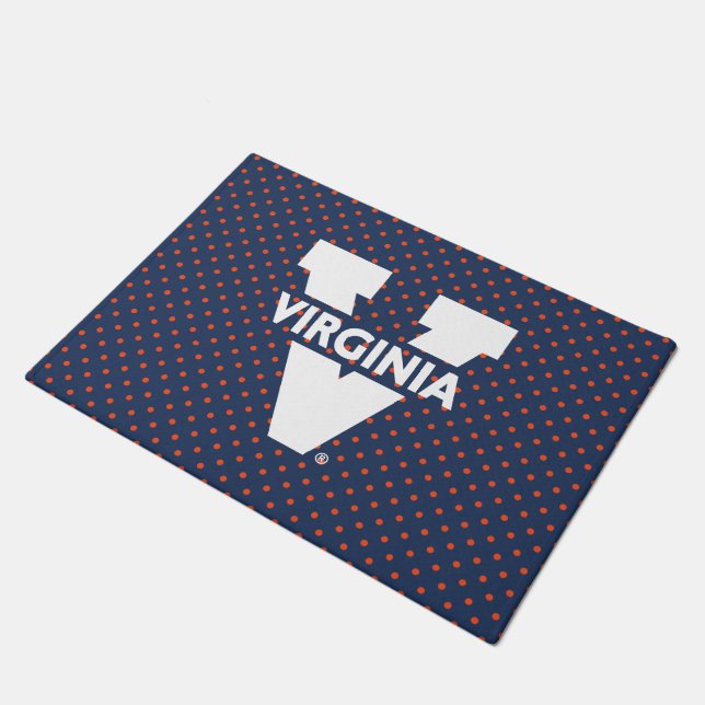 Virginia Cavaliers Polka Dots Fußmatte (Schrägansicht)