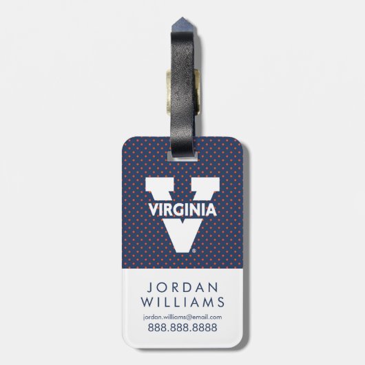 Virginia Cavaliers Polka Dots Gepäckanhänger (Rückseite vertikal)