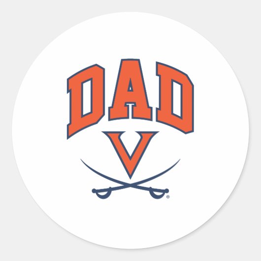 Virginia Cavaliers Vater Runder Aufkleber (Vorderseite)