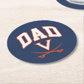 Virginia Cavaliers Vater Runder Pappuntersetzer (Angewinkelt)
