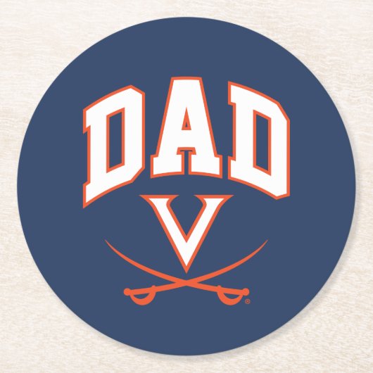 Virginia Cavaliers Vater Runder Pappuntersetzer (Vorderseite)
