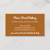 Virginia Chess Pie Southern US Cuisine Dessert Visitenkarte (Rückseite)