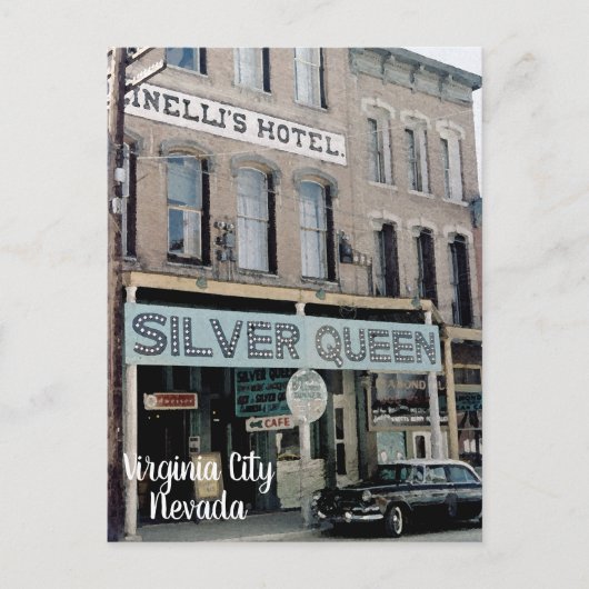 Virginia City Nevada 1950er Jahre Silver Queen Pos Postkarte (Vorderseite)