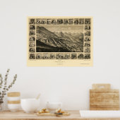 Virginia City, NV Panorama Karte - 1861 Poster (Küche)