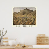 Virginia City, NV Panorama Karte - 1875 Poster (Küche)