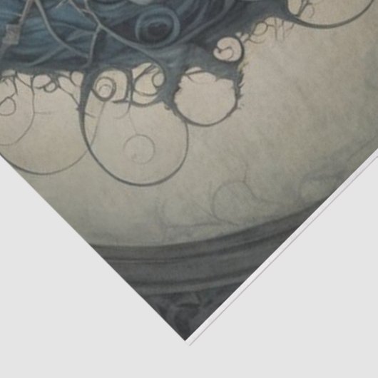 Virginia Creepy Woman Skull Dekoupage Paper Seidenpapier (Ausschnitt)