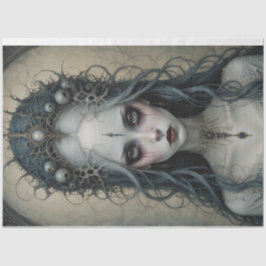 Virginia Creepy Woman Skull Dekoupage Paper Seidenpapier